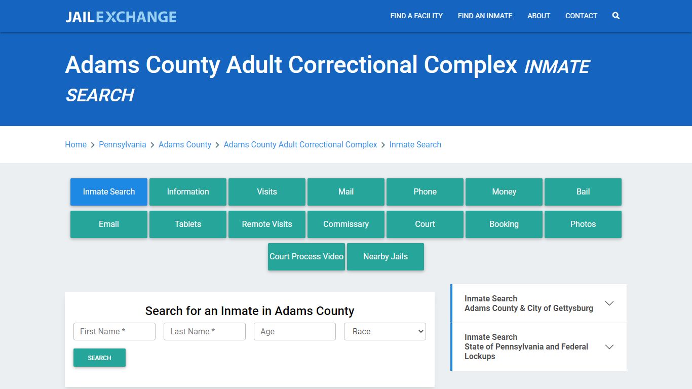 Adams County Adult Correctional Complex Inmate Search - Jail Exchange